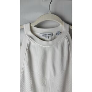 VERONICA BEARD White Knit Halter Top Size Small 100% Cotton